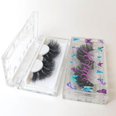 China 25mm Thick Mink Eyelash 3d Mink Lashes Fluffy Butterfly Lashes Wholesale Case 3d Mink Eyelashes for sale