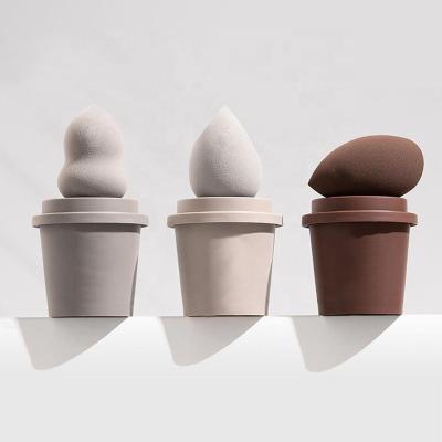 China Custom Non Daily Makeup Coffee Cup Makeup Blast Mukeup Cosmetic Latex Sponge Blending Microfiber Makeup Sponge for sale