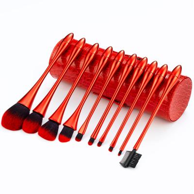 China Angular Blush 2020 Make Up Accessories Red Color For Christmas Custom Brush Makeup Cosmeticos Makeup Brushes for sale