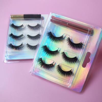 China 2021 Newest Natural 3 Free Pairs Eyelash Magnet Book Wrapping 5 High Quality Wick Eyeliner Magnets And Magnetic 3d Eyelashes Set for sale