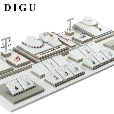 China Jewelry Packing& Digu Leather Jewelry Display Stand Ring Necklace Bracelet Earrings Display Rack Jewelry Display Props Counter Display Props for sale