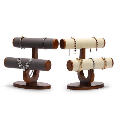 China Fashionable High End Wooden DIGU T Bar Jewelry Accessories Display Stand Bracelet Necklace Bracelet Pendant Display for sale