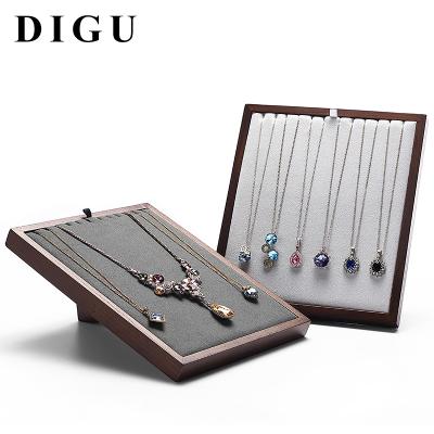 China Wholesale-Stain Vertical Jewelry Display Props Storage Nuts Jewelry Display Necklace Display Frame Hanging Shelf Jewelry Rack for sale