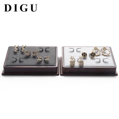 China Digu Jewelry Display High-Grade Solid Wood Jewelry Display Tray Ear Stud Storage Dish Earrings Show Rack Jewelry Display Props Wholesale for sale