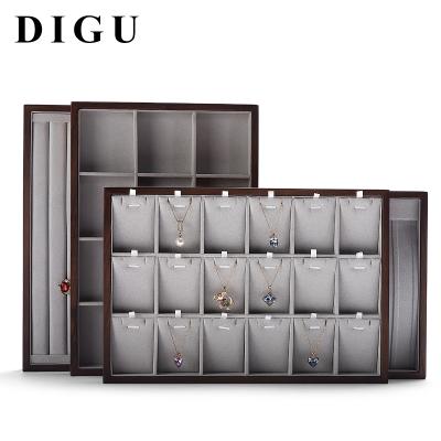 China Digu Black Walnut Jewelry Storage Tray Ring Necklace Earrings Jewelry Display Tray Window Display Props for sale