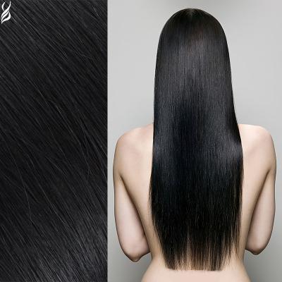 China YADING Straight High End Hand Tied Extensions #1B Black Raw Virgin Hair Unprocessed Seamless Double Drawn Hand Tied Weft for sale