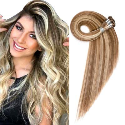 China Straight 100% Hand Tied Hair Extension Cuticle Aligned Virgin Human Hair Mix Color Bundle Hair Weft Straight Weave Remy For Wholesale for sale