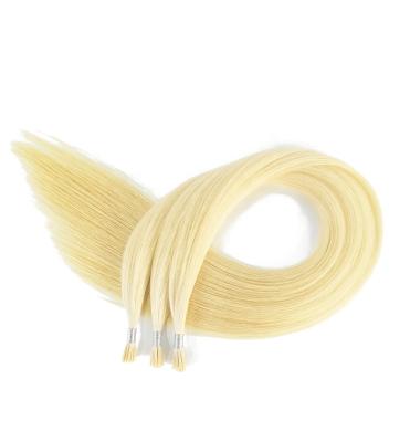 China I-Tip Straight Hair Extensions #613 Bleach Blonde Human Virgin Hair 100% Cuticle Aligned Remy Blonde Weft Bundles Weave Double Drawn 12A for sale