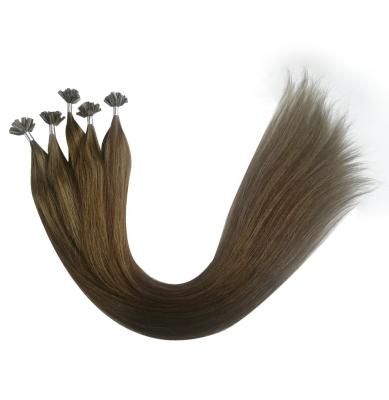 China Pulled Weft Brown Remy Weaving Wholesaler 9a 10a 11a 12a Virgin Human Hair Double Cuticle Aligned Straight Human Hair Extensions 100 U-tip for sale