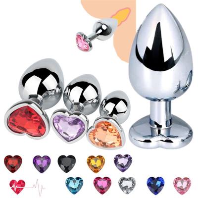 China Bdsm Anal Gift Adult Dilator Stainless Metal With Jewel Anal Plug Set Dilator Women Fitness Crystal Jewelry Butt Plug for sale