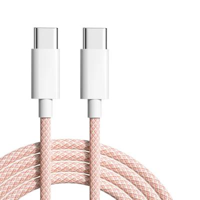 China Mobile Phone High Quality Nylon Braided 1M 3A PD Fast Charging USB Type C To USB Type C Cable For iPhone 15 Pro Max for sale