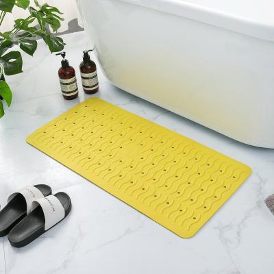 China New Design Anti Slip Shower Mat Durable Bright Yellow Soft Color Bath Mat Non-Slip Tub Mat Safety for sale