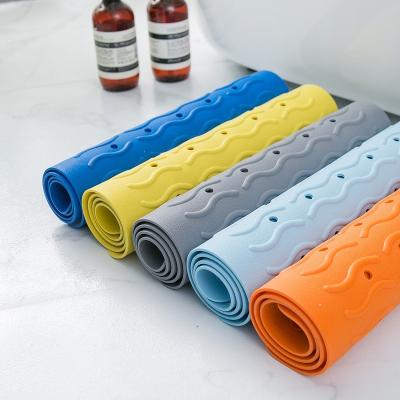 China Stripe TPR Material Wave Shapes Anti Slip Bath Mat Non-Slip Bath Tub Mat Shower Mat Sustainable Eco-Friendly Soft Safety for sale