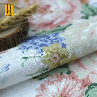 China 110 Gsm Pure Organic European Linen OEKO Tex Fabric Certified Reactive 100%Linen Fabric For Garment T-shirt Or Skirts Printing for sale