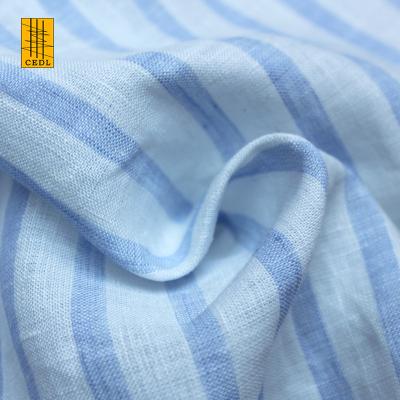 China 100% High Quality Organic Linen Linen Stripe Home Textile Garment Fabric for sale