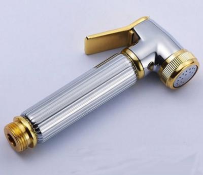 China Portable Handheld Brass Material Gold Color Bidet Sprayer Toilet Sprayer Shattaf Without Shattaf for sale