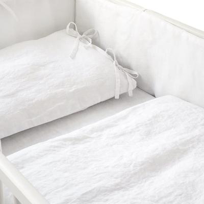 China Breathable High Quality Canvas Bedding Sets 100% Linen Washed Stone Canvas Fitted Sheet Crib Sheet Baby Bedding for sale