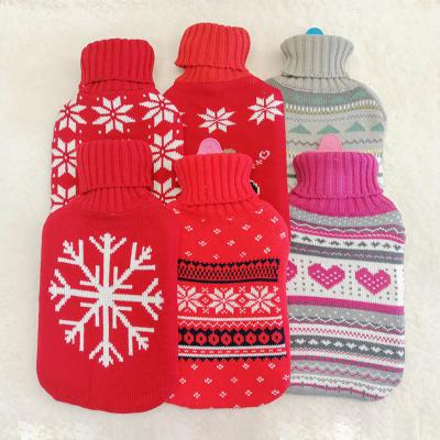 China Body Warmer Hand Warmer Hot Water Bottle With Cover Winter Knitted Rubber Hot Water Bag For Relief for sale