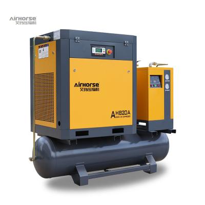 China Hot Selling Lubricated 20hp 15kw Compressor Tools Portable Air Dryer And Screw Tank Air Compressor for sale