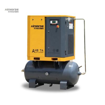 China 5.5kw 7hp Lubricated Air Compressor Machinery Quality Tank Screw Portable Exceptional Hot Selling Air Compressor for sale