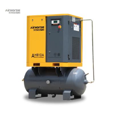 China Lubricated Top Silent Air-Compressor Manufacturer In China 2 Belt Driven 1 Screw Air Compressor 10 Hp for sale