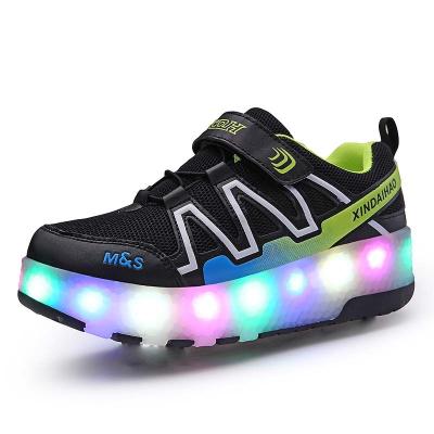 China EVA Kids Two Wheels Shoes with Lights Rechargeable Roller Skates Shoes for sale