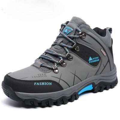 China Anti-collision Rubber Boots Mens Trekking Shoes Anti-Slip Mid Heel Rise Climbing Boots for sale