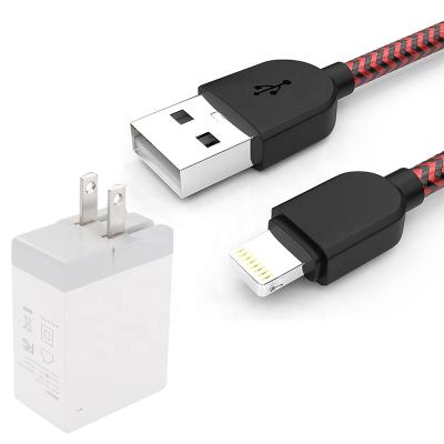 China Mobile phone charger nylon usb fast charging data cable + 4 in 1universal adapter, travel cable mobile charging set for sale