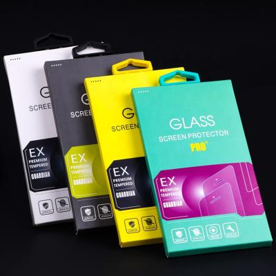 China Recycled Materials 400gsm Art Paper Offset Printing Tempered Glass Paper Phone Box Package, Screen Protector Packaging for sale