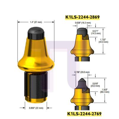 China Construction Material Stores K1LS-2244-2769 Grader Blades Scraper Teeth 22mm Round Leg Snow Removal Teeth For Grader Blades Drums Grader Millingg Machine for sale