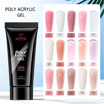 China 15g/ml Crystal Poly Gel Nail Tips UV Nail Extension Polish Semi Permanent Color Gel for sale