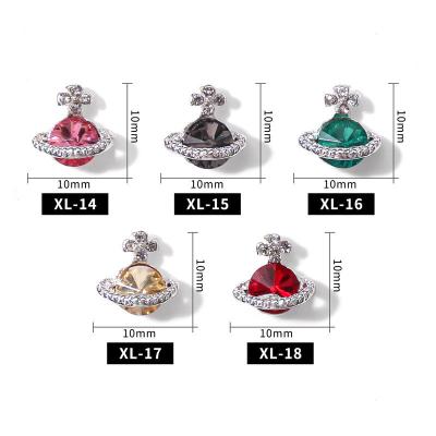 China Alloy Jewelry Planet Nail Art Charms with Luxury Diamond Stones and Crystal Rhinestones for sale