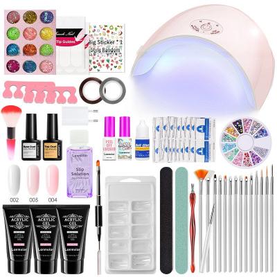 China Poly Gel Nail Kit With UV Acrylic Nail Extension Gel Kit With Base and Top Coat Slip Solution PolyGels Nail Kit Set for sale