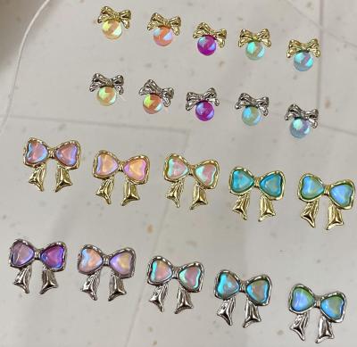 China 2023 new Nail charms ins hot sell mermaid 3d nail art bow nail decals for sale