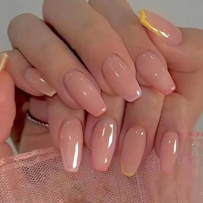 China 0.02kg Short Ballet French Style Artificial Fingernails for 2023 Style Press on Nails for sale