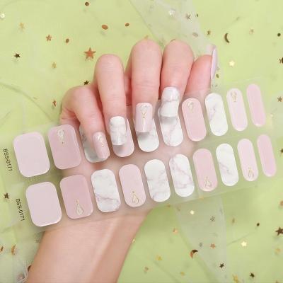 China Eco-friendly Nail Wrap Supplies Self-adhesive Korean Gel Polish Strips for Custom Logo for sale