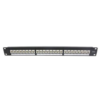 China Rack Mount UTP RJ45 Network Patch Panel 19 Inch 1U CAT6A 24 Port 48 Port zu verkaufen