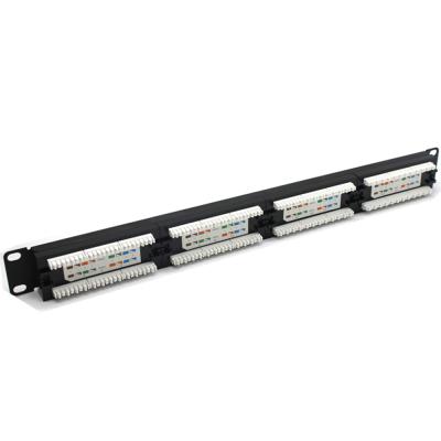 China 19inch 1U Sockel 8P8C Cat5e UTP der Netz-Schalttafel-24 des Hafen-RJ45 zu verkaufen