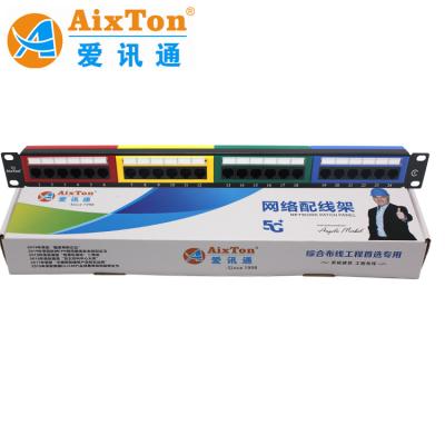 China 24 Ports Krone 110 Dual IDC Patch Panel With Cable Management And Cat6A Model Type for sale