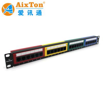 Cina Vendita diretta di fabbrica CAT6 RJ45 UTP senza utensili 24 porte modulare Keystone Patch Panel 1U Cat6 modulare Patch Panel in vendita