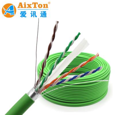 China Pure Bare Copper Conductor Indoor Outdoor Network Communication Cable Cat6a Single Shielded FTP CAT6a Cable Te koop