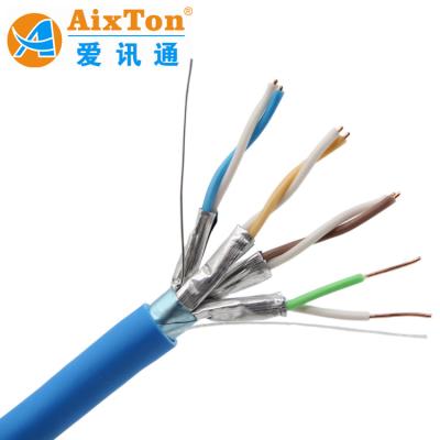 Chine 4pairs 500Mhz FFTP Cat6a Bare Copper 1000ft Shield Lan Ethernet Cable 10G Speed Sftp Cat6a Cable à vendre