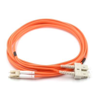 China 1M 3M 5M 10M Duplex Fiber Jumper Multi Mode Patch Cord LC To SC Upc for sale