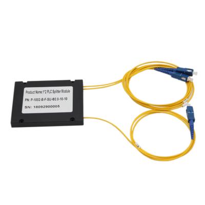 China 1x2 PLC Fiber Splitter Splice Pigtailed ABS Module  2.0mm SC UPC  Singlemode for sale