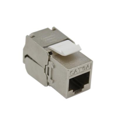 China Durchschlag hinunter Netz-Katze 6A Trapezfehler-Jack 180 Grad ftp schirmte modularen Stecker ab zu verkaufen