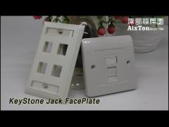 Network KeyStone Jack FacePlate RJ45 Terminals High Strength PC For Wall