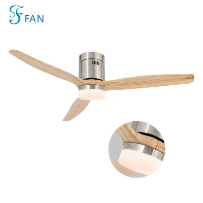 China 24W Bedroom Contemporary Decorative Nature Wooden Ceiling Fan Led Ceiling Fan Lamp 220V Copper Motor Led Fan Light With Light for sale