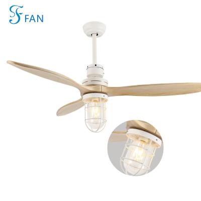 China Contemporary Classic Design 52 Inch 3 Piece Wood Ceiling Fan Blades With Led Bulb Led Fan Light for sale