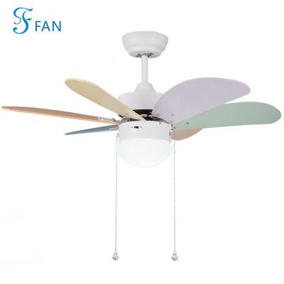 China Contemporary Indoor Plywood Metal Ceiling Fan Five Blades with 18W LED Light Fan Ceiling Light Bring Better Air Light Remote Control for sale