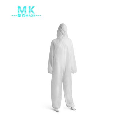 China Breathable Personal Disposable Nonwoven Safety Work Equipment Protection Protectivon White Coverall for sale